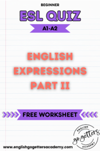 ESL quiz for beginners A1–A2 English expressions with free worksheet download